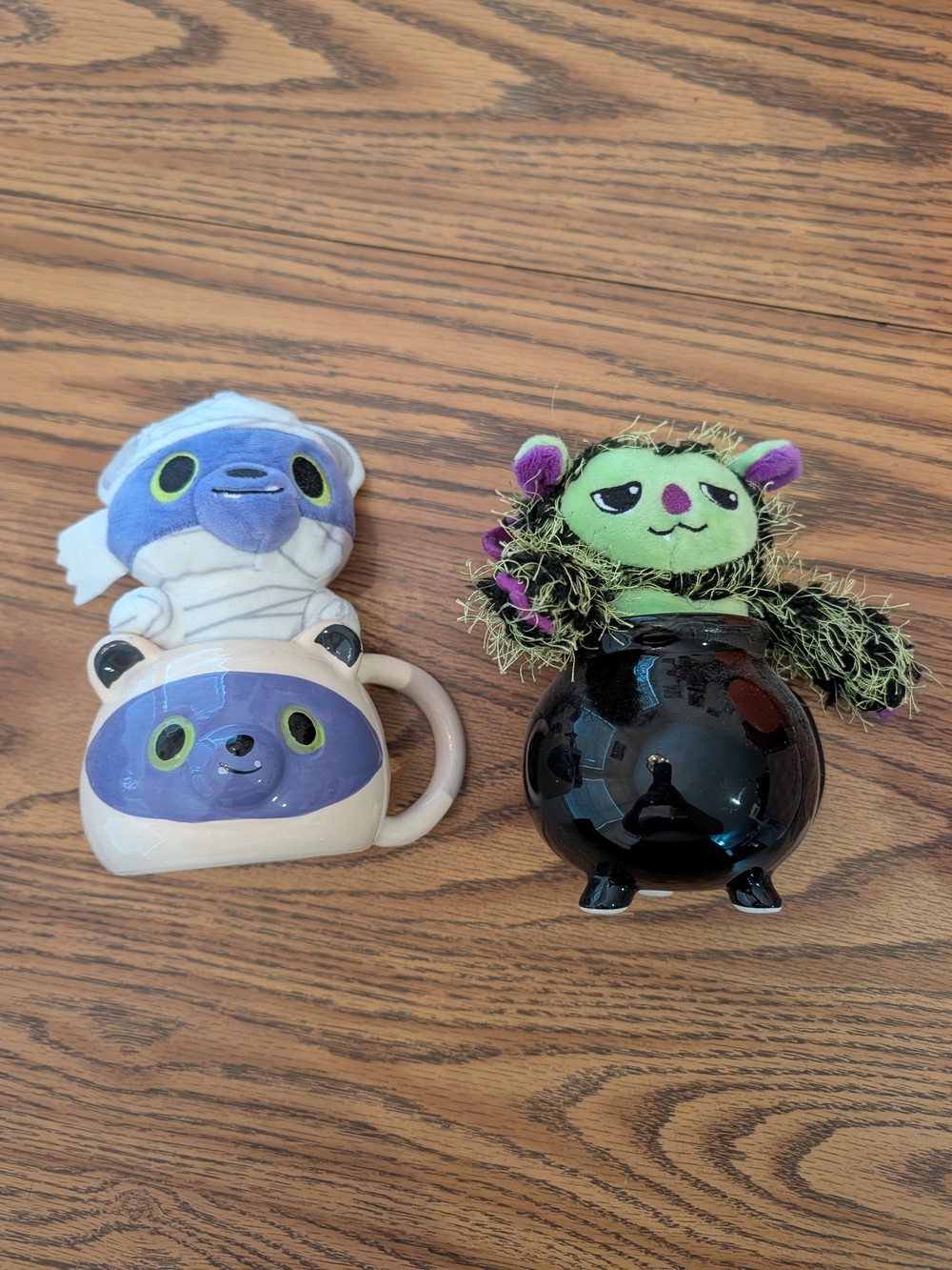Plush Small Pet Toy Set with Purple & Lime Green Characters
